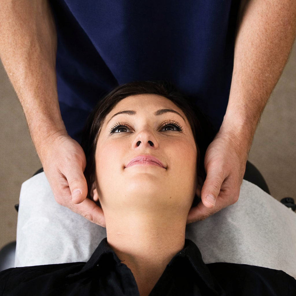 Chiropractor providing gentle, hands-on care to a patient at Apex Chiropractic in Preston, Idaho